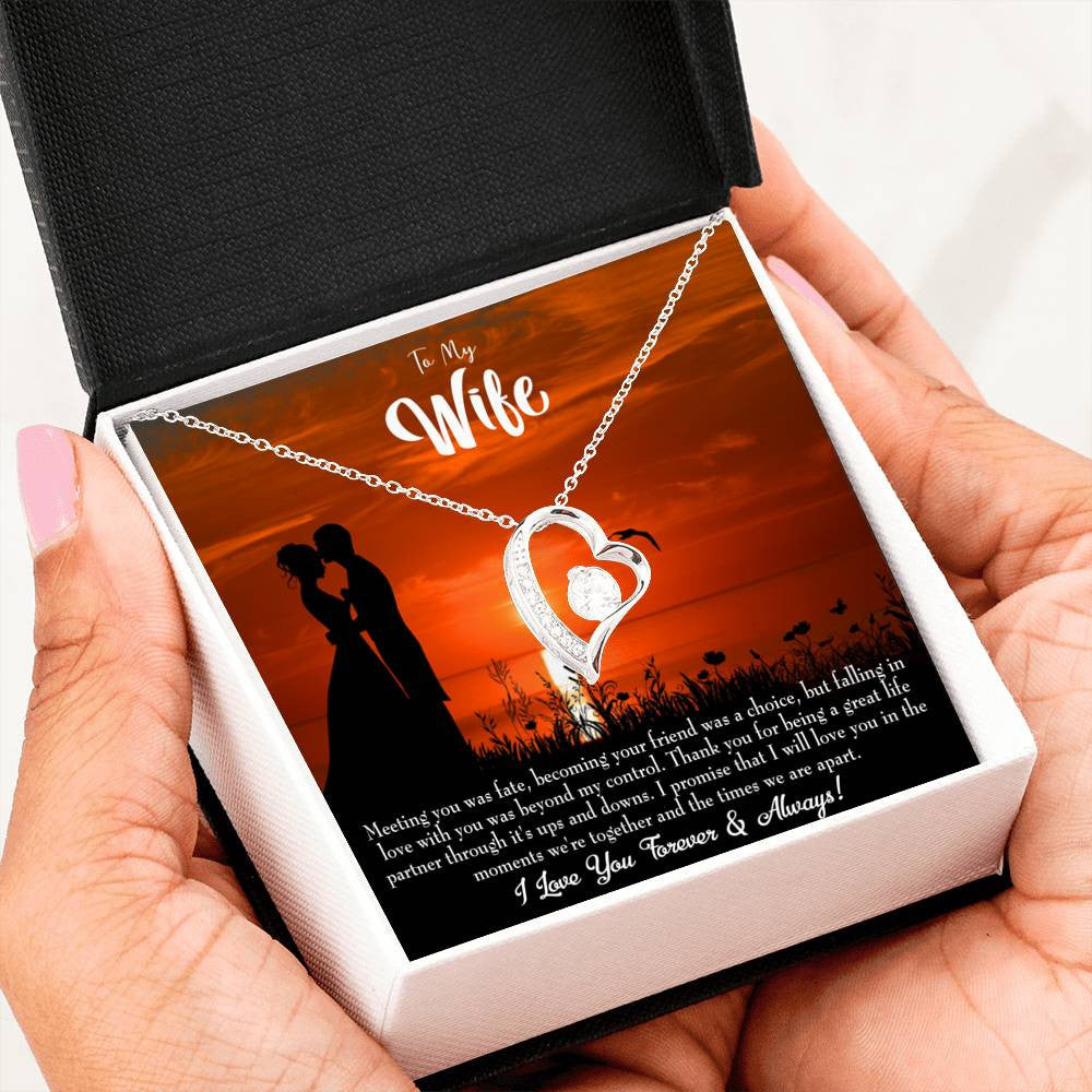 Gift For Wife Always And Forever Forever Love NecklaceHeart Pendant Stainless Steel or 18k Gold - Forever Love Necklace Gift Idea For Woman