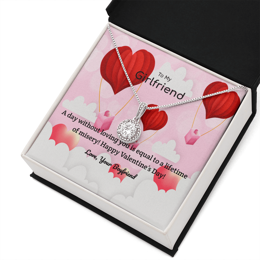 To My Girlfriend Valentines Gift A Day Without Loving You Hot Air Balloon Eternal Union Necklace - Eternal Hope