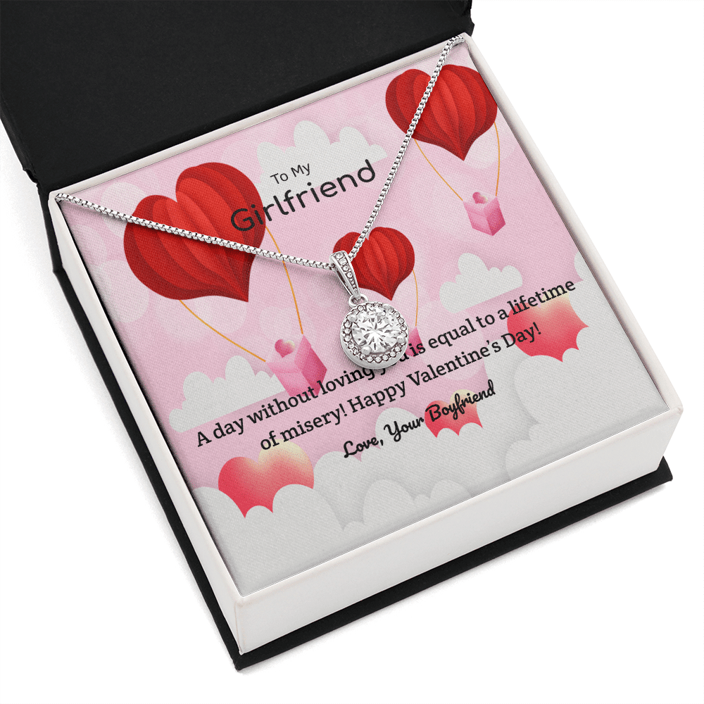 To My Girlfriend Valentines Gift A Day Without Loving You Hot Air Balloon Eternal Union Necklace - Eternal Hope