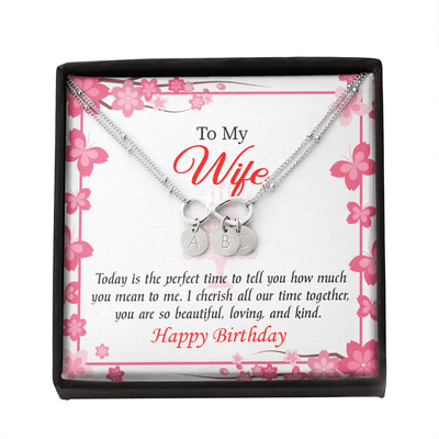 To My Wife Perfect Time Infinity Bracelet With Initial Charms - Infinity Bracelet