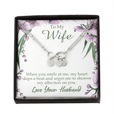 To My Wife When You Smile At Me Infinity Bracelet With Initial Charms - Infinity Bracelet