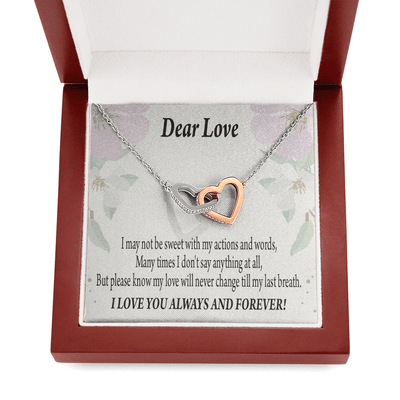Wife Girlfriend Necklace Forever In Thoughts Inseparable Necklace Pendant 18k Rose Gold Finish 16� - Interlocking Hearts Necklace