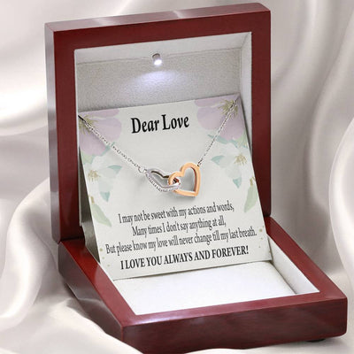 Wife Girlfriend Necklace Forever In Thoughts Inseparable Necklace Pendant 18k Rose Gold Finish 16� - Interlocking Hearts Necklace