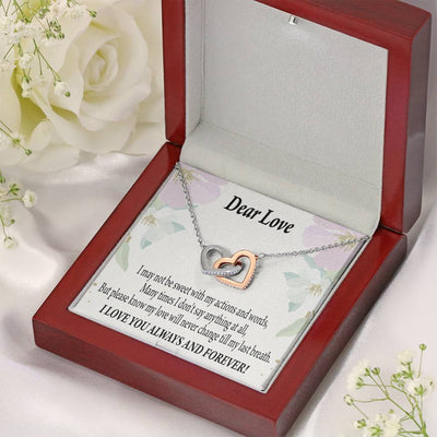 Wife Girlfriend Necklace Forever In Thoughts Inseparable Necklace Pendant 18k Rose Gold Finish 16� - Interlocking Hearts Necklace