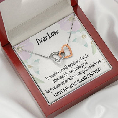 Wife Girlfriend Necklace Forever In Thoughts Inseparable Necklace Pendant 18k Rose Gold Finish 16� - Interlocking Hearts Necklace