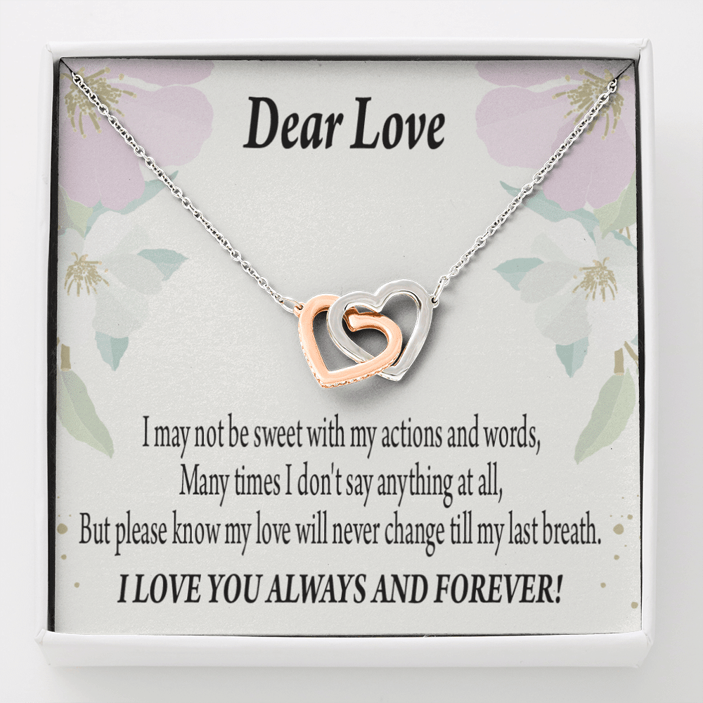 Wife Girlfriend Necklace Forever In Thoughts Inseparable Necklace Pendant 18k Rose Gold Finish 16� - Interlocking Hearts Necklace