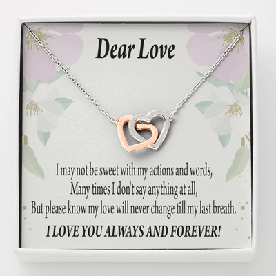 Wife Girlfriend Necklace Forever In Thoughts Inseparable Necklace Pendant 18k Rose Gold Finish 16� - Interlocking Hearts Necklace