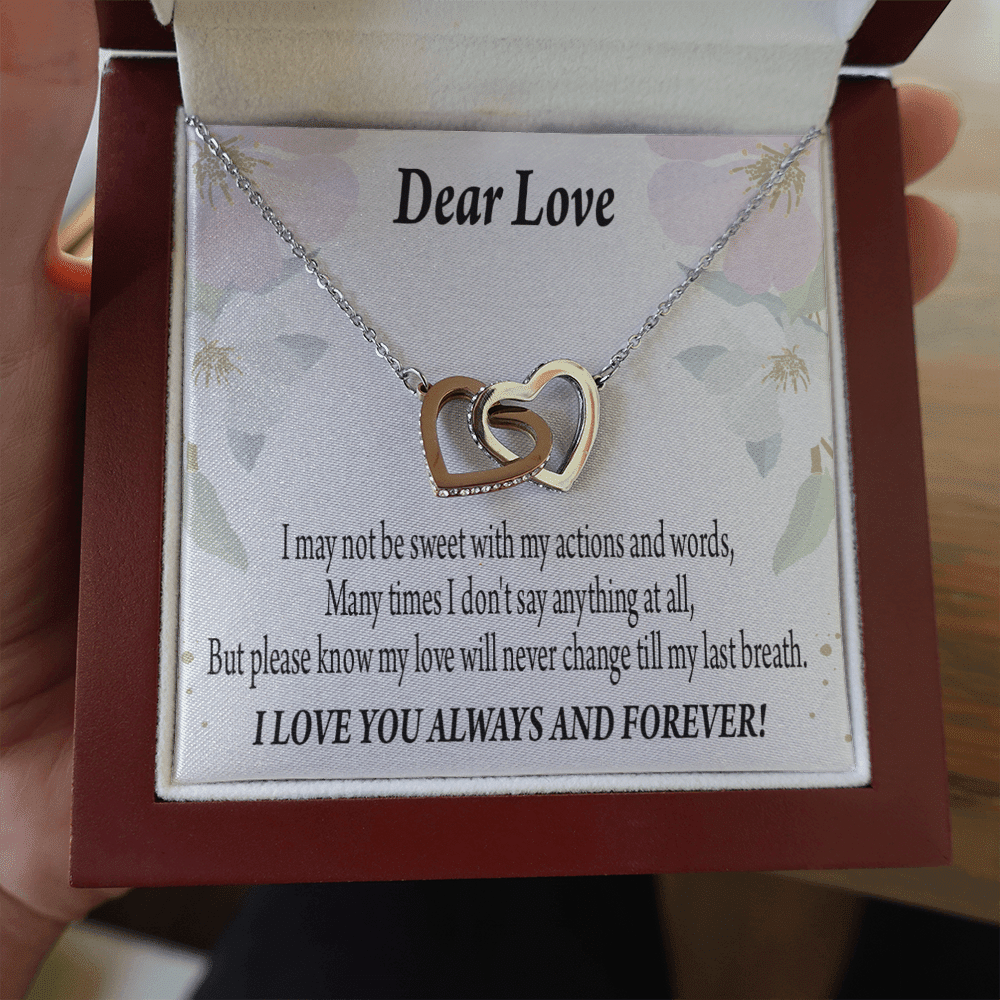 Wife Girlfriend Necklace Forever In Thoughts Inseparable Necklace Pendant 18k Rose Gold Finish 16� - Interlocking Hearts Necklace