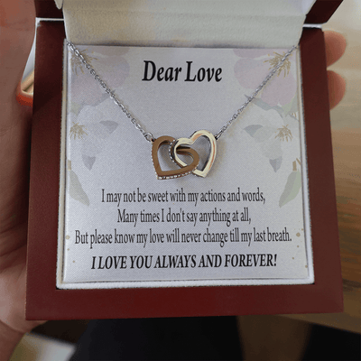 Wife Girlfriend Necklace Forever In Thoughts Inseparable Necklace Pendant 18k Rose Gold Finish 16� - Interlocking Hearts Necklace