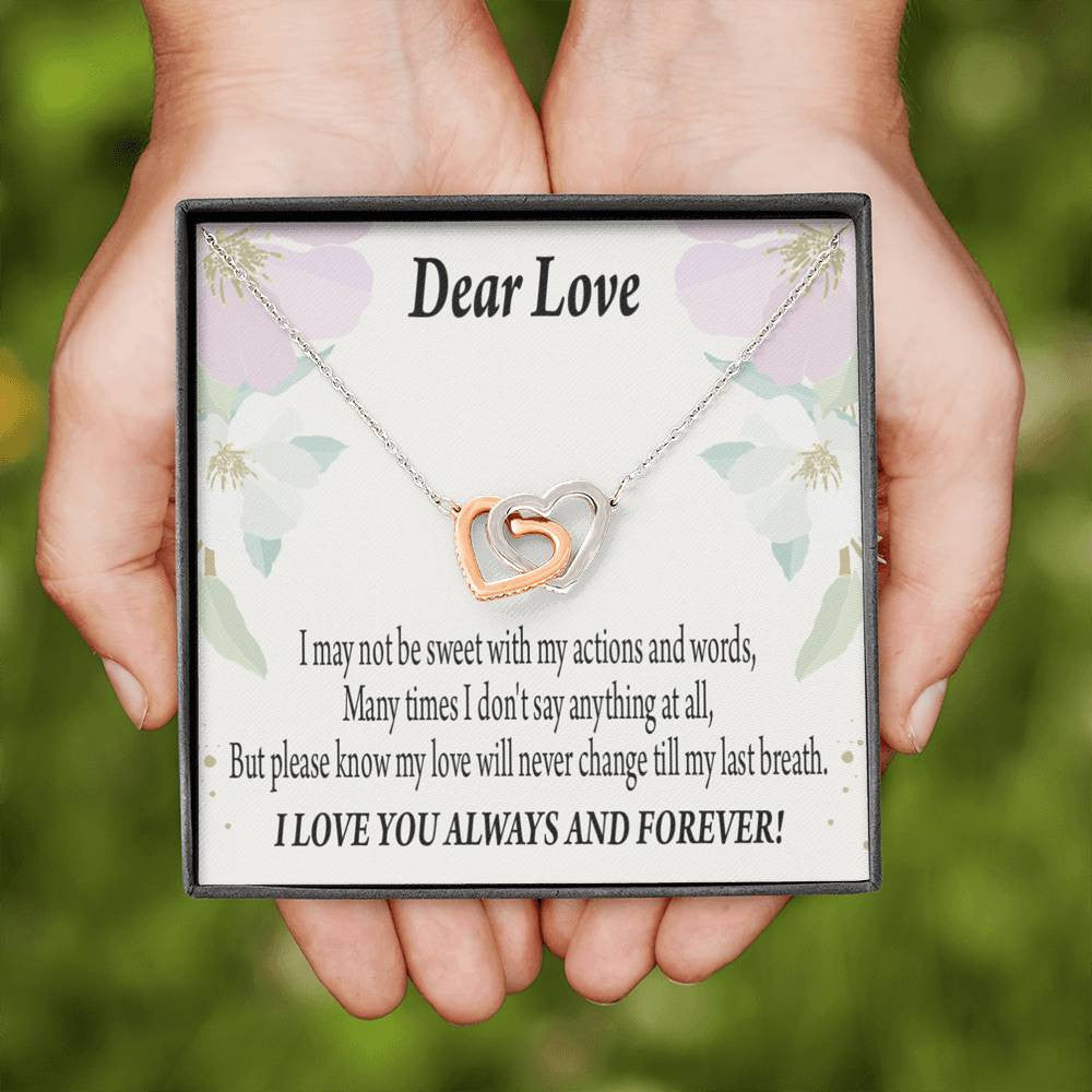Wife Girlfriend Necklace Forever In Thoughts Inseparable Necklace Pendant 18k Rose Gold Finish 16� - Interlocking Hearts Necklace