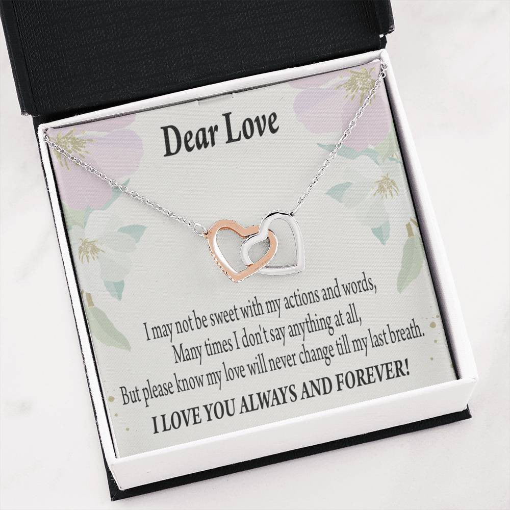 Wife Girlfriend Necklace Forever In Thoughts Inseparable Necklace Pendant 18k Rose Gold Finish 16� - Interlocking Hearts Necklace