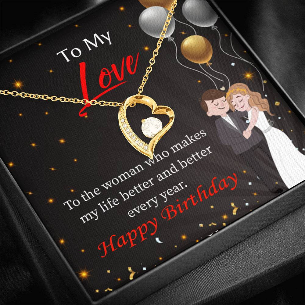 You Make Me Better Wife Gift Forever Love NecklaceHeart Pendant Stainless Steel or 18k Gold Wife Birthday Gift - Forever Love Necklace Gift Idea For Woman