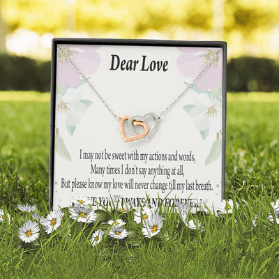 Wife Girlfriend Necklace Forever In Thoughts Inseparable Necklace Pendant 18k Rose Gold Finish 16� - Interlocking Hearts Necklace