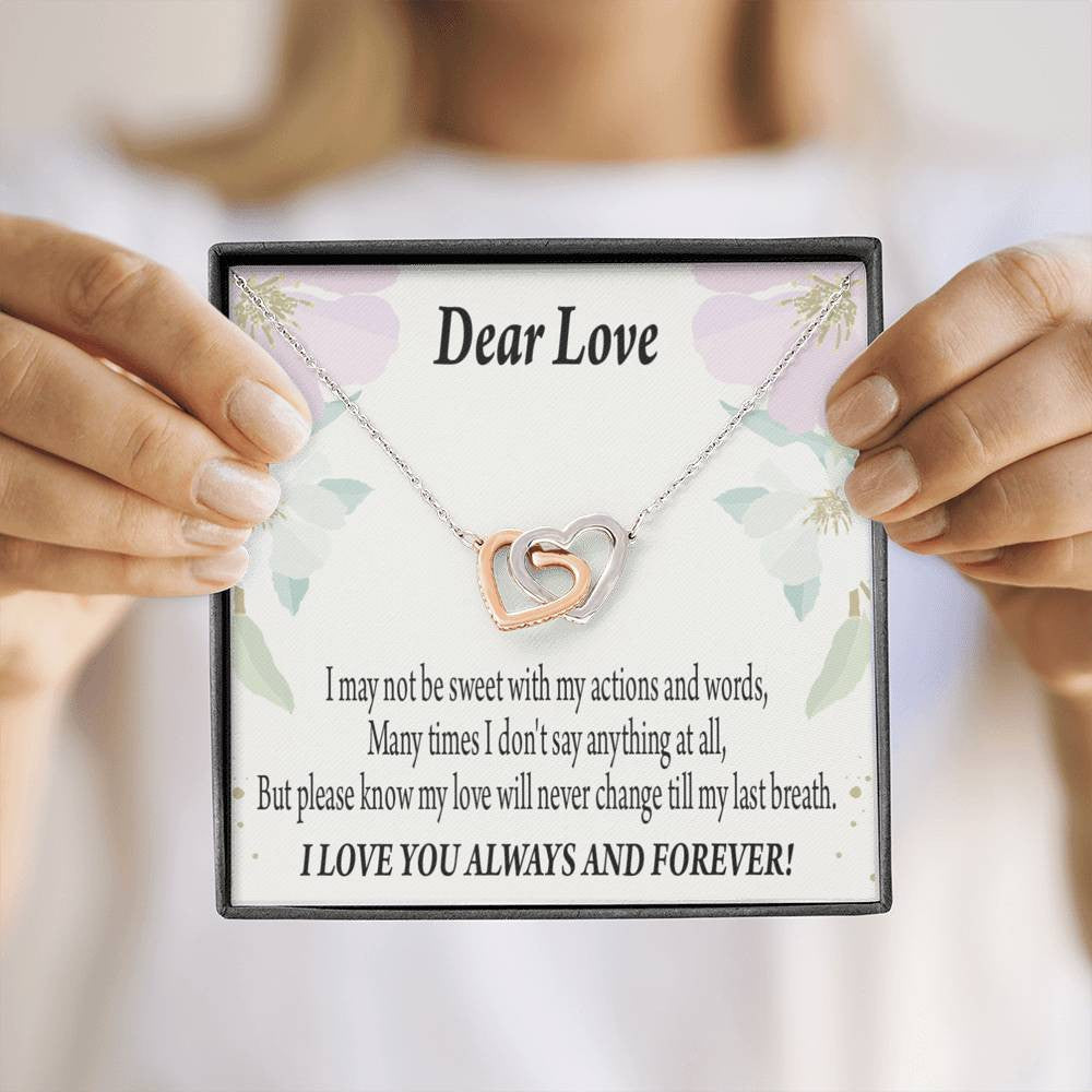 Wife Girlfriend Necklace Forever In Thoughts Inseparable Necklace Pendant 18k Rose Gold Finish 16� - Interlocking Hearts Necklace