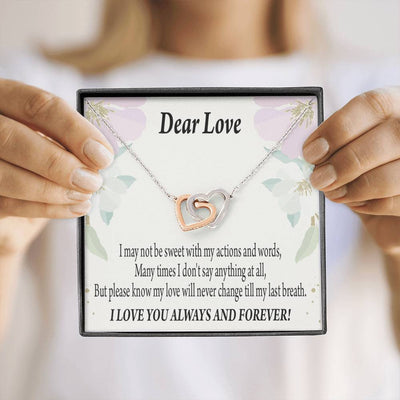 Wife Girlfriend Necklace Forever In Thoughts Inseparable Necklace Pendant 18k Rose Gold Finish 16� - Interlocking Hearts Necklace