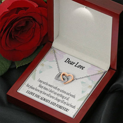 Wife Girlfriend Necklace Forever In Thoughts Inseparable Necklace Pendant 18k Rose Gold Finish 16� - Interlocking Hearts Necklace