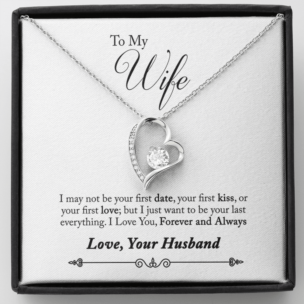 To My Wife Forever & Always Pendant 18k Gold or Stainless Steel 18" Necklace - Forever Love Necklace Gift Idea For Woman