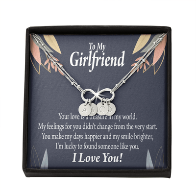 To My Girlfriend You Are My Treasure Infinity Bracelet With Initial Charms - Infinity Bracelet