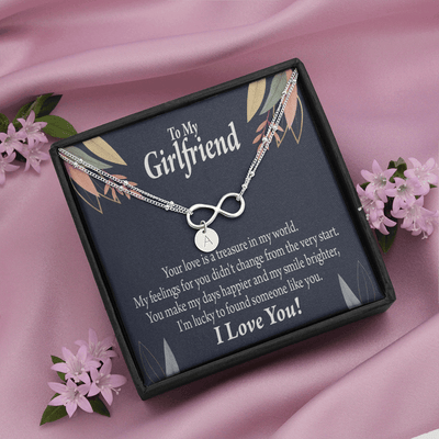To My Girlfriend You Are My Treasure Infinity Bracelet With Initial Charms - Infinity Bracelet
