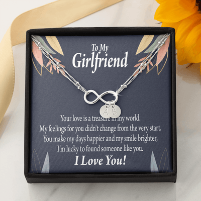 To My Girlfriend You Are My Treasure Infinity Bracelet With Initial Charms - Infinity Bracelet