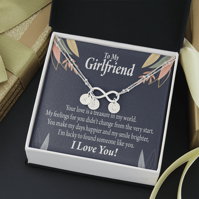 To My Girlfriend You Are My Treasure Infinity Bracelet With Initial Charms - Infinity Bracelet