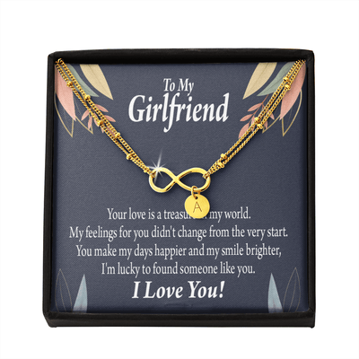 To My Girlfriend You Are My Treasure Infinity Bracelet With Initial Charms - Infinity Bracelet