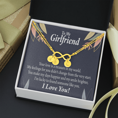 To My Girlfriend You Are My Treasure Infinity Bracelet With Initial Charms - Infinity Bracelet