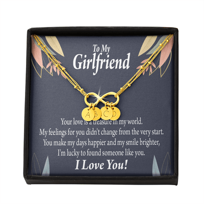 To My Girlfriend You Are My Treasure Infinity Bracelet With Initial Charms - Infinity Bracelet