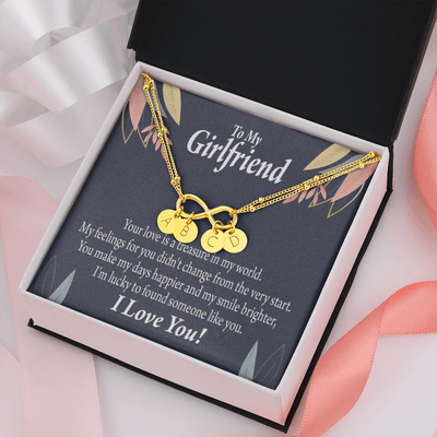 To My Girlfriend You Are My Treasure Infinity Bracelet With Initial Charms - Infinity Bracelet
