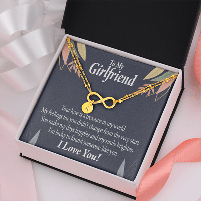 To My Girlfriend You Are My Treasure Infinity Bracelet With Initial Charms - Infinity Bracelet