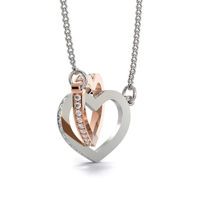 Wife Gift For Wife Birthday I Chose Happiness Inseparable Love Pendant 18k Rose Gold Finish 16� - Interlocking Hearts Necklace