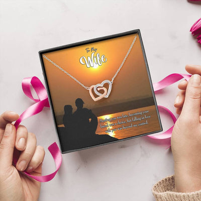 Wife Gift For Wife Birthday You're My Fate Inseparable Love Pendant 18k Rose Gold Finish 16� - Interlocking Hearts Necklace