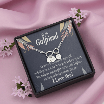 To My Girlfriend You Are My Treasure Infinity Bracelet With Initial Charms - Infinity Bracelet
