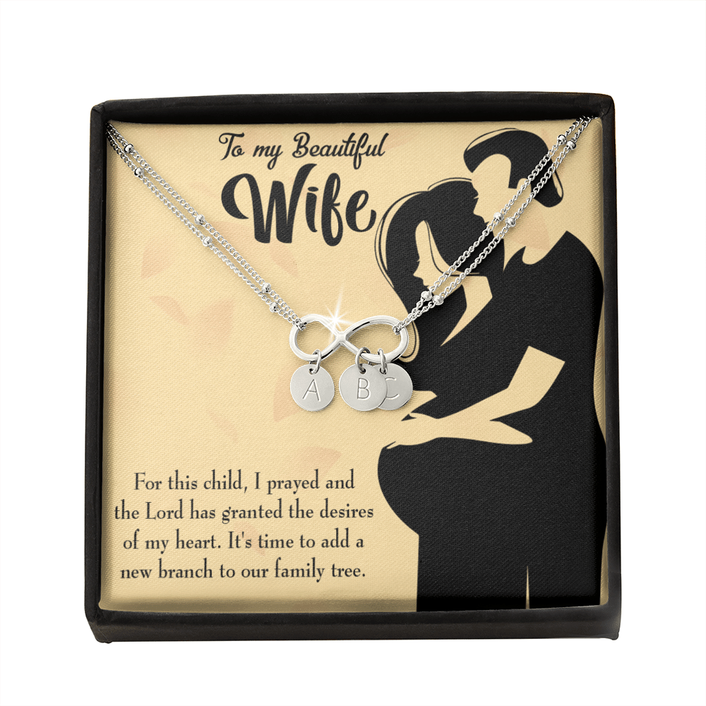 To My Wife New Branch To Family Infinity Bracelet With Initial Charms - Infinity Bracelet