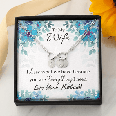To My Wife When You Love Infinity Bracelet With Initial Charms - Infinity Bracelet