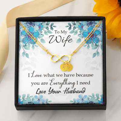 To My Wife When You Love Infinity Bracelet With Initial Charms - Infinity Bracelet