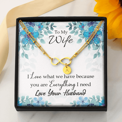 To My Wife When You Love Infinity Bracelet With Initial Charms - Infinity Bracelet