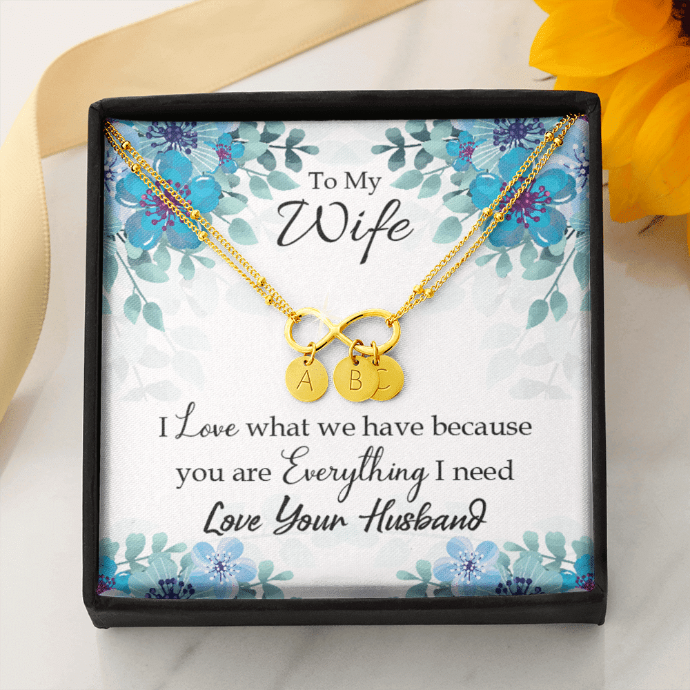 To My Wife When You Love Infinity Bracelet With Initial Charms - Infinity Bracelet