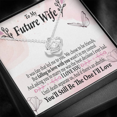 Future Wife The One Love Knot Pendant Necklace Stainless Steel W Cz Stone - Luxury Love Knot Necklace Meanful Gift Idea For Her/Him