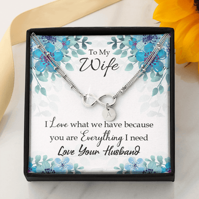 To My Wife When You Love Infinity Bracelet With Initial Charms - Infinity Bracelet