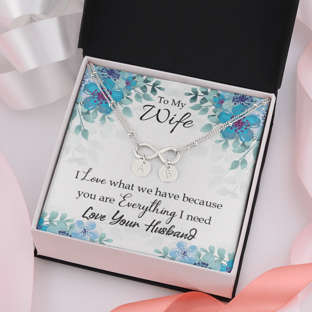 To My Wife When You Love Infinity Bracelet With Initial Charms - Infinity Bracelet