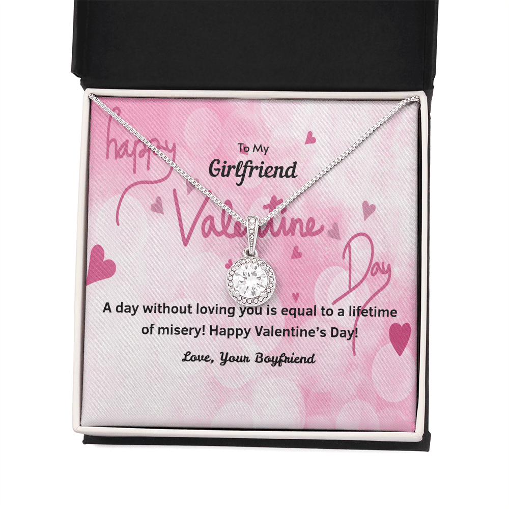 To My Girlfriend Valentines Gift A Day Without Loving You Hearts Eternal Union Necklace - Eternal Hope