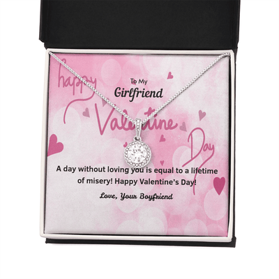 To My Girlfriend Valentines Gift A Day Without Loving You Hearts Eternal Union Necklace - Eternal Hope