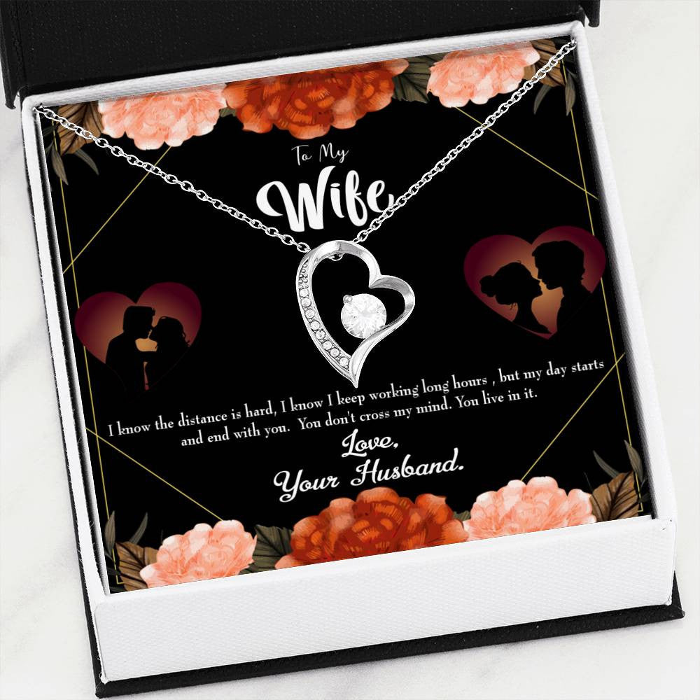 Gift For Wife Live In My Mind Forever Love NecklaceHeart Pendant Stainless Steel or 18k Gold - Forever Love Necklace Gift Idea For Woman