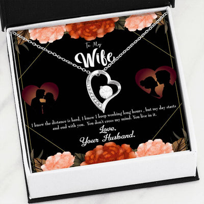Gift For Wife Live In My Mind Forever Love NecklaceHeart Pendant Stainless Steel or 18k Gold - Forever Love Necklace Gift Idea For Woman