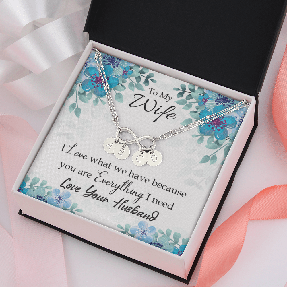 To My Wife When You Love Infinity Bracelet With Initial Charms - Infinity Bracelet