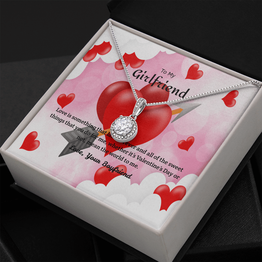 To My Girlfriend Valentines Gift You Mean the World to Me Eternal Union Necklace - Eternal Hope