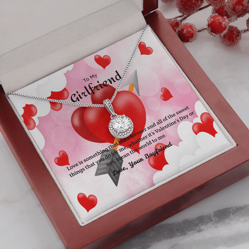 To My Girlfriend Valentines Gift You Mean the World to Me Eternal Union Necklace - Eternal Hope