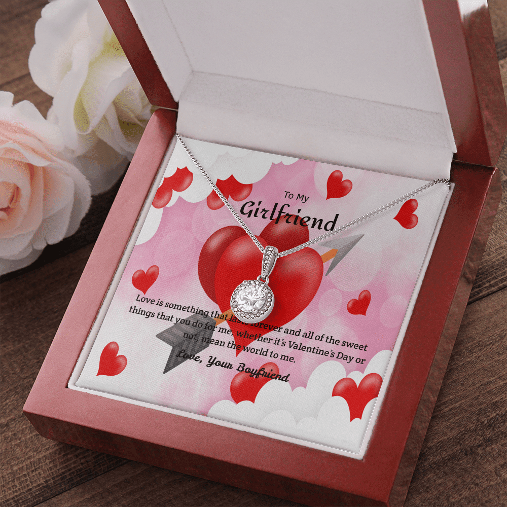 To My Girlfriend Valentines Gift You Mean the World to Me Eternal Union Necklace - Eternal Hope