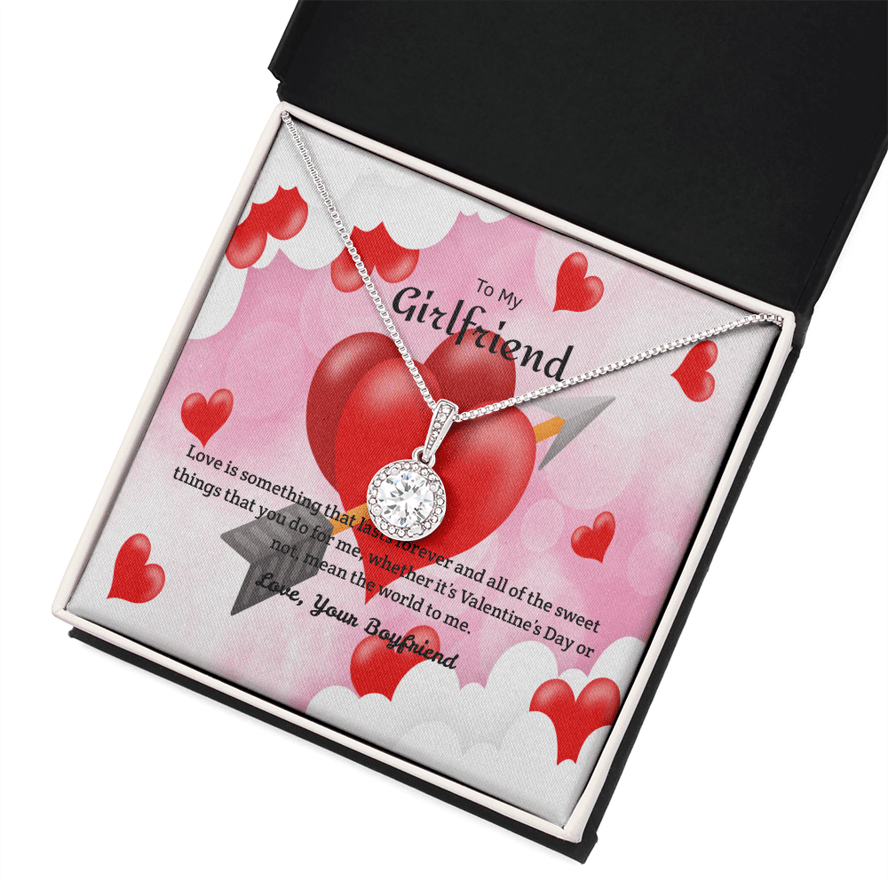 To My Girlfriend Valentines Gift You Mean the World to Me Eternal Union Necklace - Eternal Hope